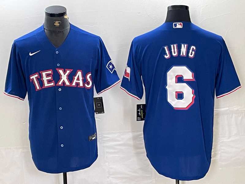 Mens Texas Rangers #6 Josh Jung Blue Stitched MLB Cool Base Nike Jersey->texas rangers->MLB Jersey